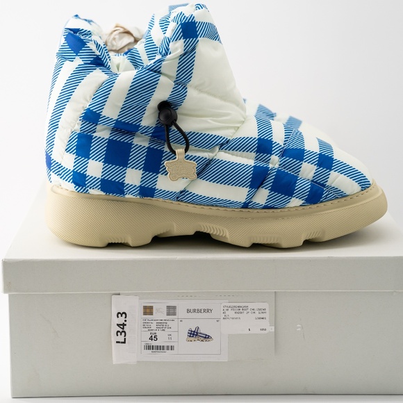 size 45eu 12us Burberry Pillow Boots Hunter Blue White Check Padded Drawstring main image 14